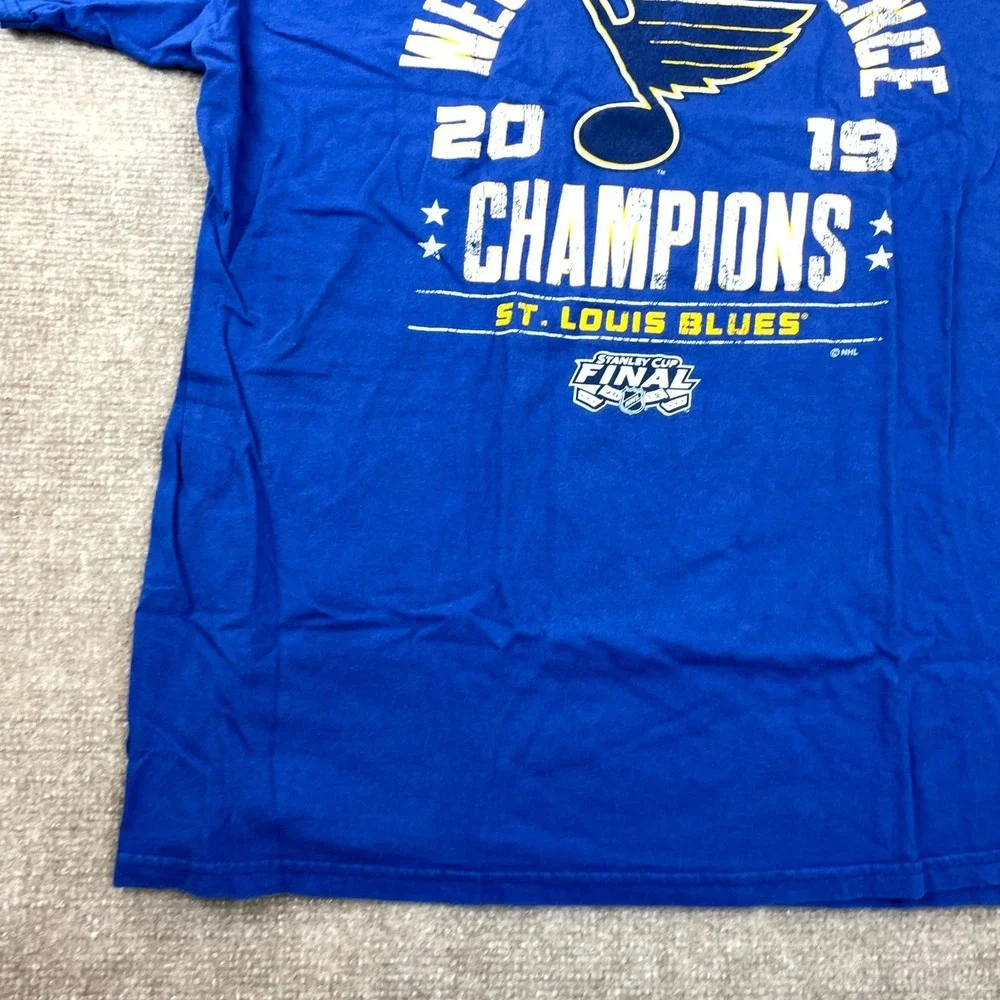 Fanatics Shirt Men L Blue St. Louis Blues NHL Ice Hockey Western Conference 2019